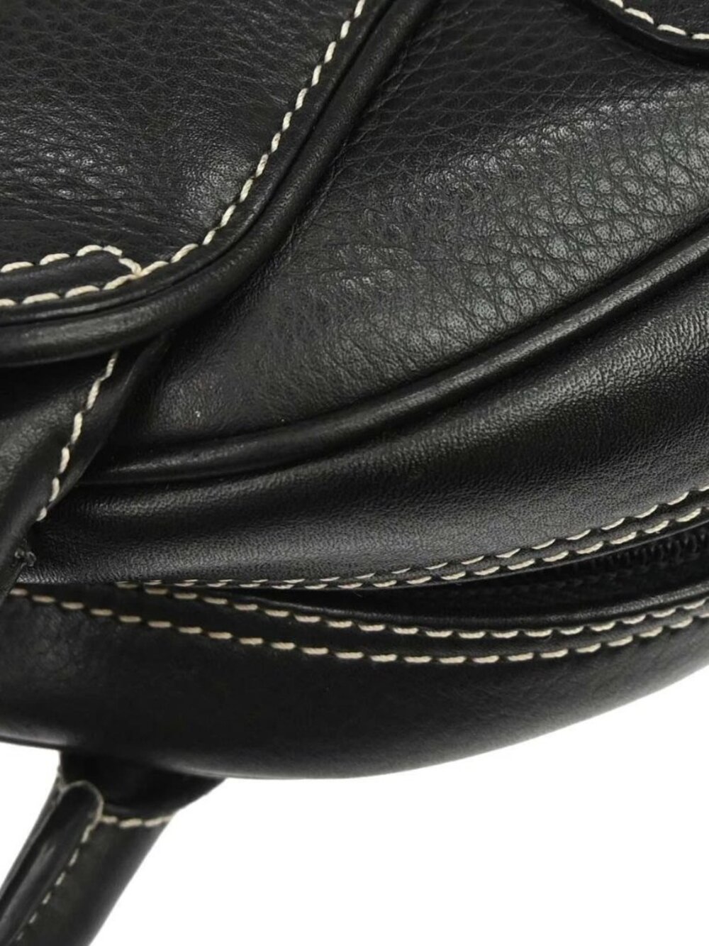 Christian Dior Black Leather Double Saddle Handbag MA-0064 197437 - Picture 9 of 14